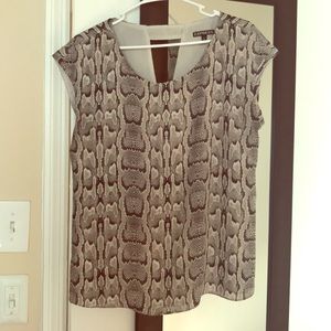 Snake print blouse with keyhole back-size medium